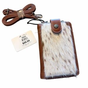 Montana West Leather Cowhide Crossbody NWOT